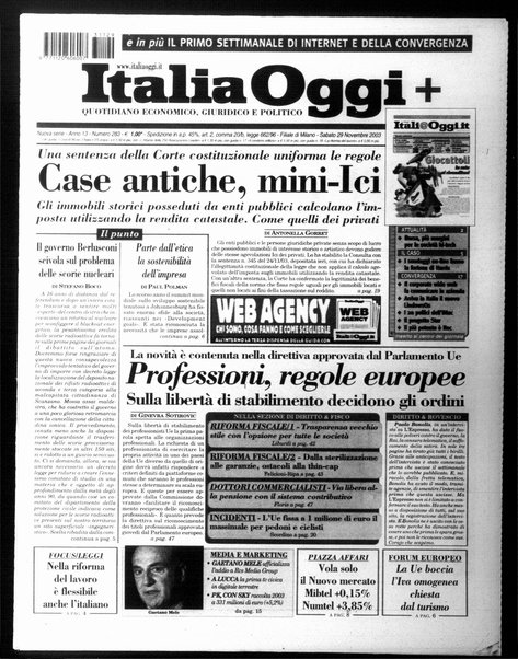 Italia oggi : quotidiano di economia finanza e politica